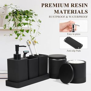 Artículos de baño de resina de diseño moderno de alta calidad, 6 uds., decoración para el hogar, juegos de accesorios de baño de poliresina - Product Image 4