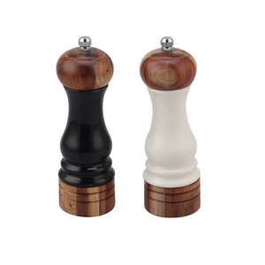 refillable and comes with a capacity of 3 oz to avoid repeating refilling Wooden <b>Pepper</b> Mill <b>Grinder</b> Set - Product Image 1