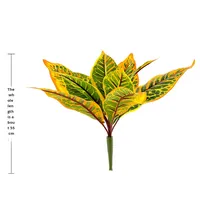 Plantes artificielles en soie murales, fausses feuilles et herbe, décoration murale intérieure/extérieure, hauteur 35 cm