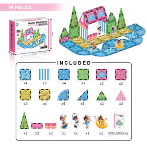 Ensemble <span class=keywords><strong>de</strong></span> blocs <span class=keywords><strong>de</strong></span> <span class=keywords><strong>construction</strong></span> magnétiques éducatifs sur le thème des bâtiments modernes, 50 pièces en plastique, pour adolescents, adultes, jouet unisexe - Product Image 3