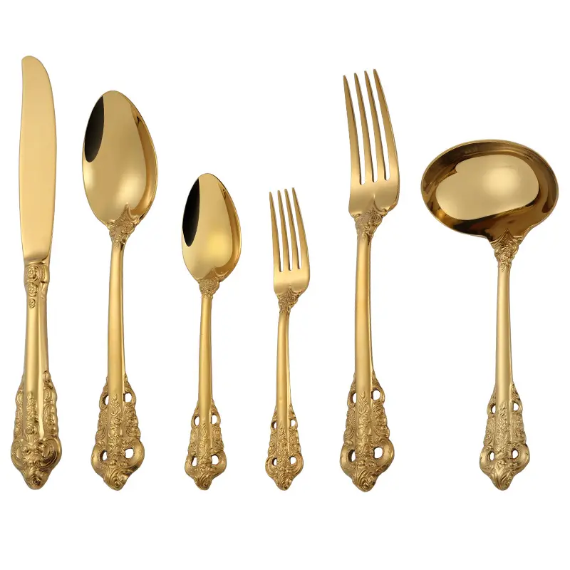 Loyal Luxury Knife Fork Spoon flatware Stainless steel golden cutlery sets