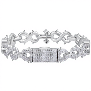 Bracelet tennis de luxe en moissanite, argent sterling 925 plaqué rhodium, alternative au diamant, cadeau de fiançailles, idéal pour les fêtes, fournisseur indien - Product Image 1