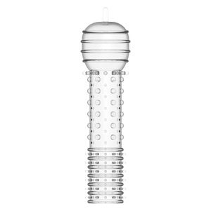 Manchon de pénis transparent à picots et anneaux pour couples, jouet sexuel pour adultes, vente en gros, silicone TPE, Guangdong - Product Image 1