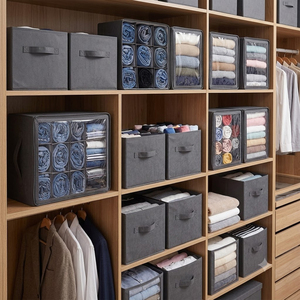 Organisateur de vêtements pour armoire, pliable, portable, boîte de <span class=keywords><strong>rangement</strong></span> pour vêtements sur pied pour le salon - Product Image 4
