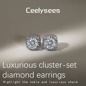 मोइससानाइट सिंगल डायमंड स्टड सिल्वर महिलाओं की ट्रेंडी गिफ्ट में आठ दिलों के आठ तीर डिजाइन हिप-हॉप स्पार्कलिंग - Product Image 3