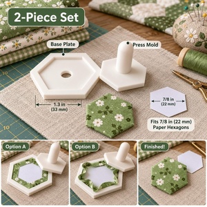 New Best-selling Plastic Hexagon <b>Quilting</b> Tool Set 7/8-inch English-style 3D-printed Patchwork <b>Template</b> - Product Image 4