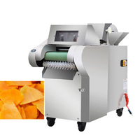 Industriële elektrische automatische roestvrijstalen fruit- en groentesnijder voor okra, komkommer, wortel en chili, milieuvriendelijk, 220V motor.