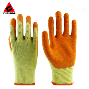Guantes de seguridad de punto de algodón blanco con revestimiento plano de látex rojo Guantes de construcción de trabajo sumergidos en goma de Palma de látex antiarrugas - Product Image 4