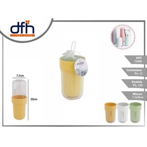 Mug de voyage Dfh avec étui pour brosse à dents 7,5x20cm pour la salle de bain et les voyages - Product Image 3