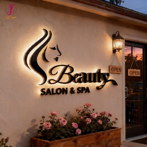 ป้ายร้านเสริมสวยแบบมีไฟส่องหลัง 3 มิติ ป้ายหน้าร้าน LED ป้ายเรืองแสงสำหรับร้านเสริมสวย พร้อมไฟสีขาวอบอุ่นสำหรับสปาและร้านทำ<span class=keywords><strong>ผม</strong></span> - Product Image 1