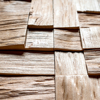 Panneau mural décoratif en mosaïque de bois massif, forme géométrique, carreaux de mosaïque en bois pour mur de réception de bureau, mur d'exposition, mur d'accentuation
