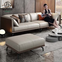 Mobilier italien moderne de luxe pour le salon et la chambre à coucher Canapé d'angle en cuir à 4 places