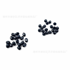 Cuentas acrílicas negras de esquina de 3-5 mm con orificio recto multifacético para la fabricación de joyas, material para tejer cadenas de teléfono y bolsos DIY - Product Image 5