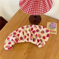 Instagram style mignon rose fraise bonnet de douche dessin animé fille coeur cheveux secs chapeau et hijab
