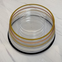 Assiettes jetables de luxe élégantes pour mariage, en plastique robuste, avec bordure argentée et dorée, design effet porcelaine, pour fêtes