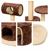 Arbre à chat en velours doux de qualité supérieure avec poteaux à gratter en sisal, structure d'escalade multi-niveaux en peluche pour appartement et salon