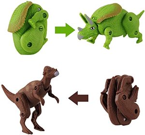 Confezione da 12 Giocattoli Dinosauro per Bambini, Uova di Pasqua Uniche, Decorazioni da Scrivania Deformabili, Regalo per Feste per Bambini - Product Image 3