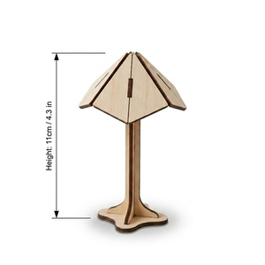 Set di Mobili in Miniatura in <span class=keywords><strong>Legno</strong></span> Naturale per Casa delle Bambole con Sedia a Dondolo, Ombrellone e Tavolino per Scenari in Scala 1:12, Artigianato in <span class=keywords><strong>Legno</strong></span> - Product Image 4