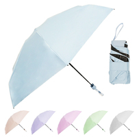 Parapluie de poche mini capsule de luxe anti-UV pour femme, pliable en 6 sections, manuel, vente chaude en gros