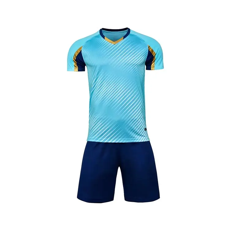 زي موحد للفرق الأمريكية لكرة القدم بتصميم جديد أزرق مخصص ملابس تدريب كاملة لأفضل الأندية الأوروبية قمصان مخصصة للفريق