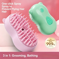 Brosse de toilettage électrique ABS pour animaux de compagnie, peigne à vapeur à une touche, pour chats et chiens, anti-poils volants, massage à la vapeur, fournitures de nettoyage