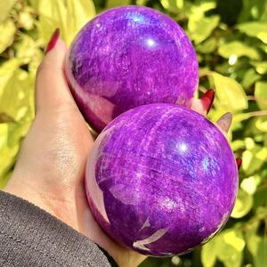 Esfera de Piedra Lunar Púrpura Natural Impresionante al por Mayor, Esfera Pulida Bohemia para Decoración del Hogar y Colección - Product Image 4