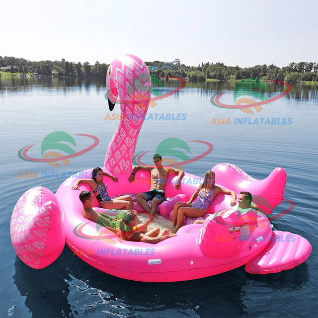 Unicorn/Flamingo/Swan Inflatable Island Floating Raft Water Lounge Pink Inflatable Flamingo