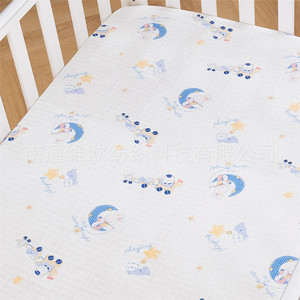 Drap-housse personnalisable en gaze double couche 100% coton, motif dessin animé, écologique, respirant, toutes saisons, avec poches profondes élastiques pour - Product Image 6