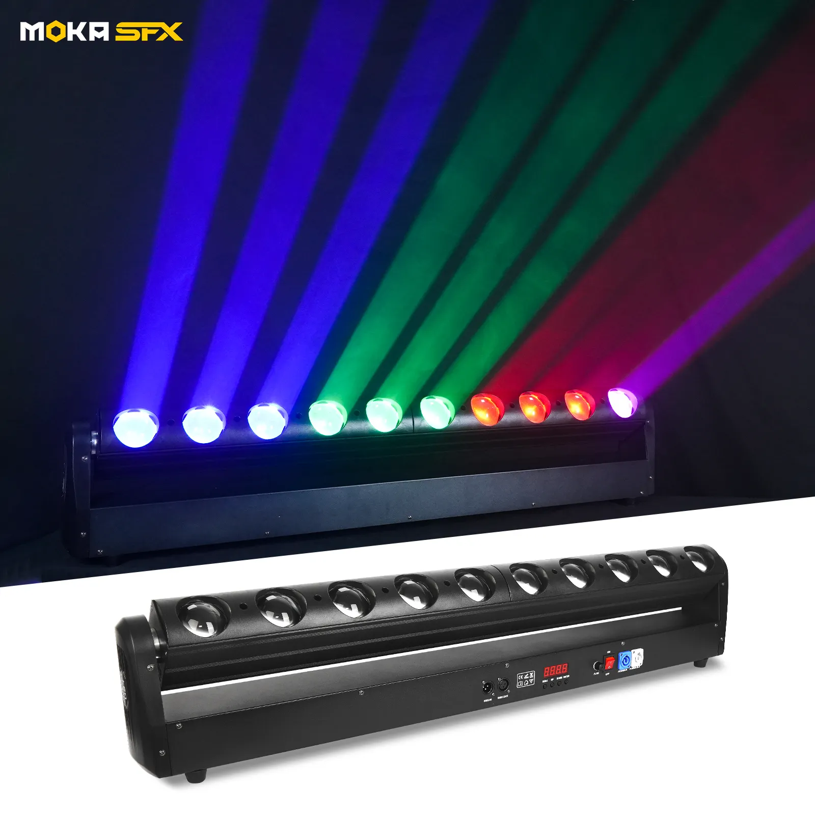 Moka sfx 10*40W RGBW 4in1 led 라이트 바 DMX 제어 빔 스팟 날카로운 움직이는 헤드 라이트