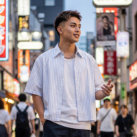 Kemeja Pria Lengan Pendek Bergaris Kancing Depan Kasual Kerah Berkancing Pakaian Musim Panas Streetwear Liburan