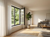 Fenêtres à battants en aluminium à double vitrage sur mesure, prix de gros, pour balcon de villa de luxe