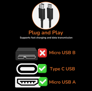 Câble de charge USB Type C vers Micro 5V/2.4A <span class=keywords><strong>pour</strong></span> transfert de données et synchronisation OTG - Noir - Product Image 4
