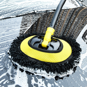 Balai de lavage de <span class=keywords><strong>voiture</strong></span> extensible avec tête en microfibre amovible, assure un nettoyage sans traces pour l'extérieur du véhicule et les vitres - Product Image 4
