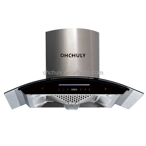 ตัวกรองแบบเกาะติดผนังกระจกโค้งไฟฟ้าขนาด600มม. ตัวกรองแบบแผ่นกั้นระยะสีทองแดงระบายอากาศสำหรับบ้านห้องครัวไอเสียควัน RV - Product Image 1