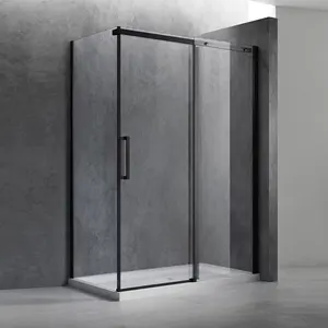 Square frameless twin rollers glass shower enclosures 8mm glass sliding shower door Shower Glass Door