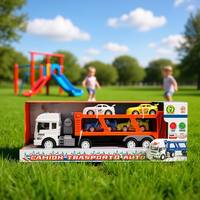 Camión de Juguete de Plástico con Fricción de 42 cm con 4 Autos para Niños de 3+ Años Unisex