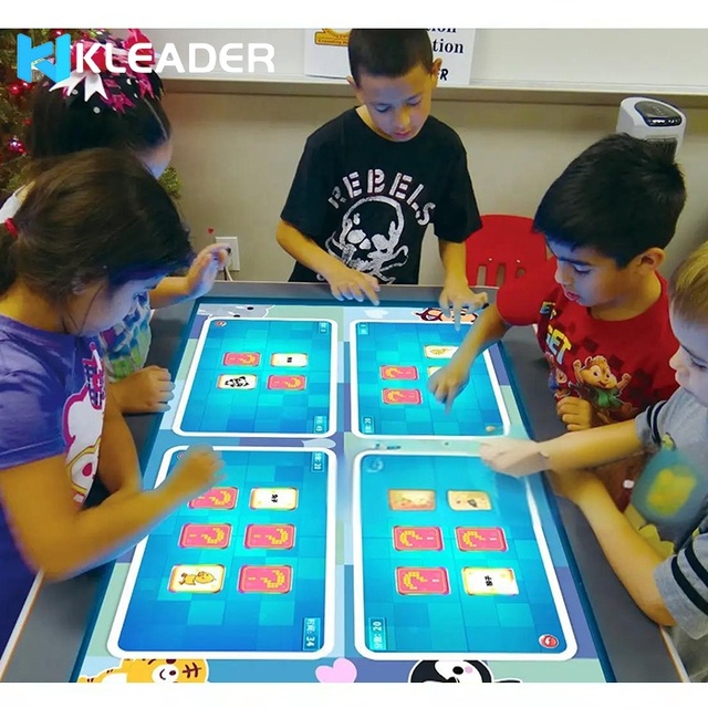 Interactive Game Table with Touch Screen for Kids Educational Science Learning Multi Touch Gaming Kiosk Support PC and Android