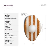 Nouvelle lampe murale rayée en marbre de style français, pour salon, chambre à coucher, chevet, bureau, style Tuoji créatif, lampe murale suspendue en D, vente en gros