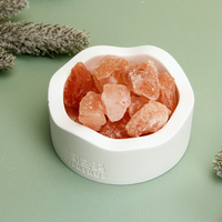 Diffuseur d'arômes en cristal de sel rose naturel avec bol en céramique blanche, décoration parfumée pour la maison, chambre, salon, cadeau