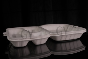 Boîtes alimentaires à emporter en mousse, contenants en mousse, emballages alimentaires jetables, boîtes alimentaires en mousse, boîte à trois compartiments, boîte à petit-déjeuner - Product Image 3