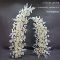 Nouvelle arche de mariage en fer forgé ivoire, porte incurvée d'extérieur avec étagère en forme de corne de fleurs pour le commerce extérieur transfrontalier
