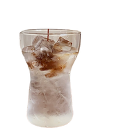 Tasses à jus vintage créatives en verre borosilicate, verres à café glacé et latte, tasses à café en verre résistant à la chaleur