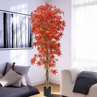 Grand arbre artificiel d'érable japonais décoratif d'extérieur, tronc naturel, bonsaï, paysage d'automne pour le bureau, décoration d'extérieur, faux