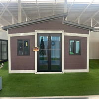 Maison conteneur préfabriquée à toit incliné, design moderne du milieu du siècle, portable, pour événements sportifs temporaires, lounge, bureau, bâtiment, appartement