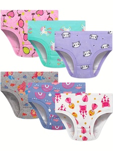 6 pz biancheria intima per bambini da bambina 100% triangolo di cotone cartone animato per bambini biancheria intima per bambine e bambine mutandine - Product Image 4