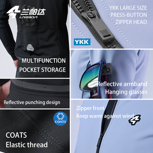 Chaqueta de Ciclismo Ligera de Poliéster para Mujer <span class=keywords><strong>LAMEDA</strong></span>, de Secado Rápido, Resistente al Viento y Transpirable, con Nombre de Equipo OEM para Adultos - Product Image 6