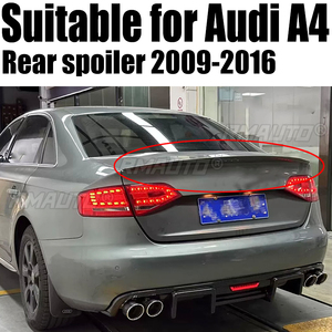 For Audi A4 B8 Spoiler 2009 2010 2011 2012 13 14 15 2016 ABS <b>Plastic</b> Unpainted Color Trunk Tail Wing Decoration Car Accessories - Product Image 1