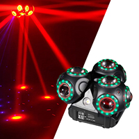 Luz Móvil de 3 Cabezas RGBW de 150W con Haz LED, Láser RGB y Estroboscópico Blanco, DMX512, Activación por Sonido, para Escenarios, KTV, Bares y Bodas
