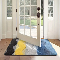 Paillasson intérieur absorbant Lavable en machine Tapis de porte de porche Tapis d'entrée antidérapants pour planchers de bois franc