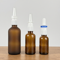 Flacons pulvérisateurs nasaux en verre ambré/gris/givré de 30 ml, 50 ml, 100 ml, vaporisateurs de voyage vides et rechargeables, nettoyant nasal